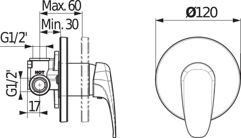 Jika - Deep - Zuhany csaptelep - H3311U60040001 – 2. kép
