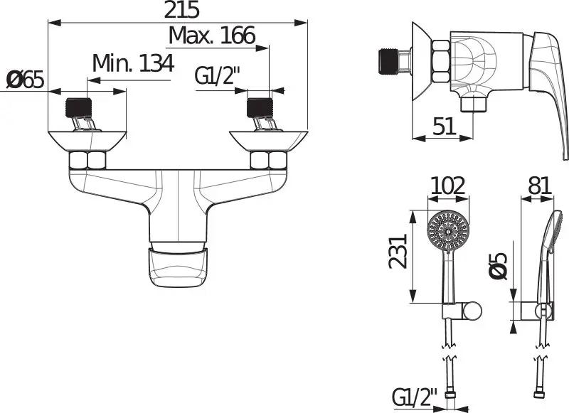Jika - Deep - Zuhany csaptelep - H3311U70041311 – 2. kép