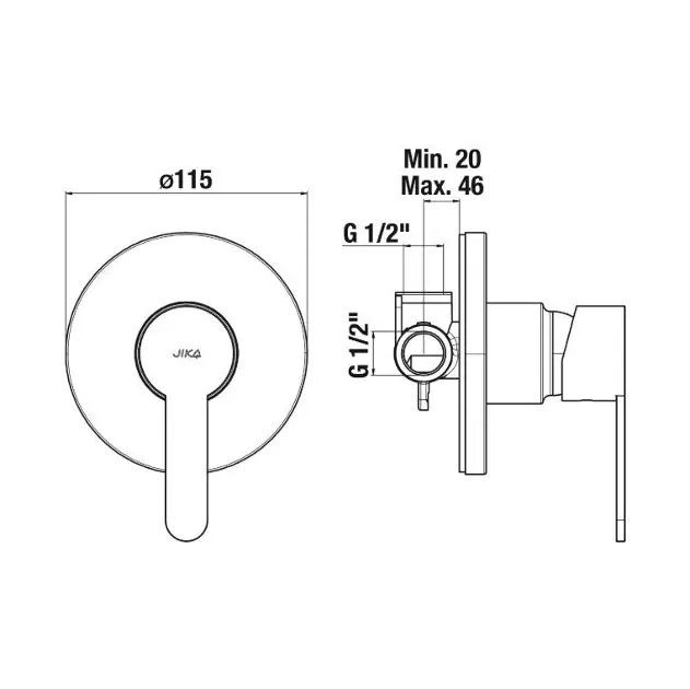 Jika - Lyra Smart - Zuhany csaptelep - H3311Z60040001 – 2. kép