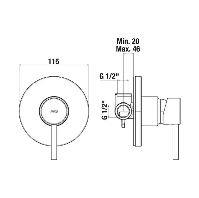 Jika - Mio Style - Zuhany csaptelep - H3312F60040001 – 2. kép