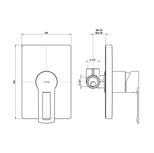 Jika - Pure - Zuhany csaptelep - H3314260040001 – 2. kép