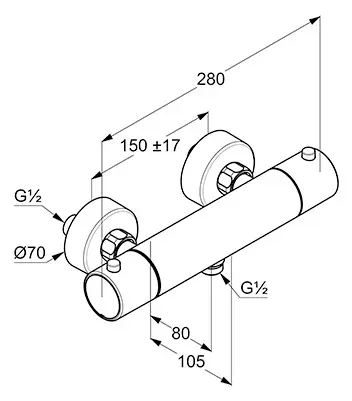 Kludi - Objekta - Zuhany csaptelep - 35200O338 – 2. kép