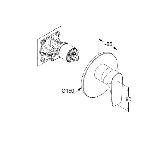 Kludi - Pure&Solid - Zuhany csaptelep - 347550575 – 2. kép