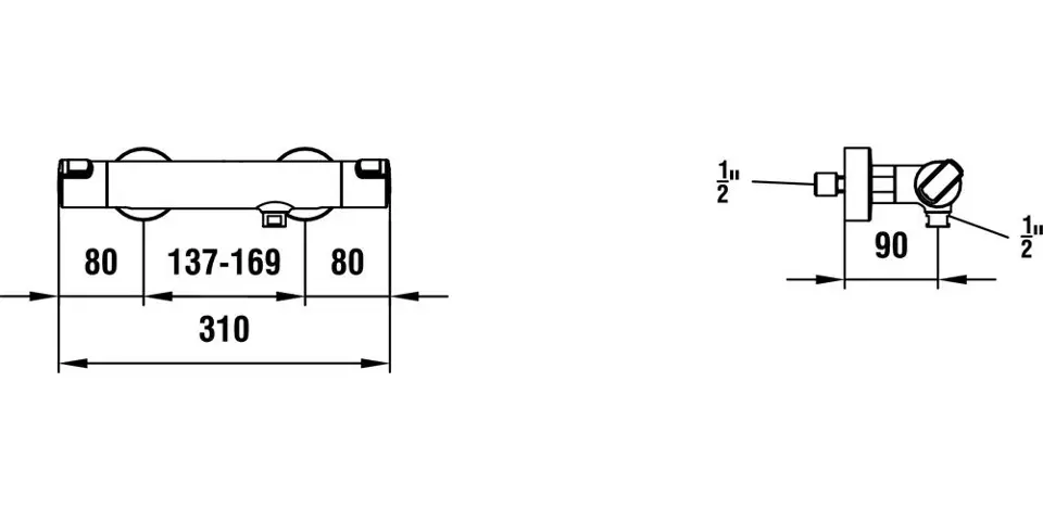 Laufen - Citypro - Zuhany csaptelep - HF500950100600 – 2. kép