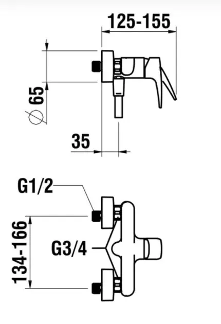 Laufen - Laurin - Zuhany csaptelep - HF500750100600 – 2. kép