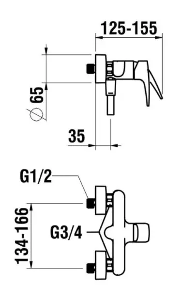 Laufen - Laurin - Zuhany csaptelep - HF500750428600 – 2. kép
