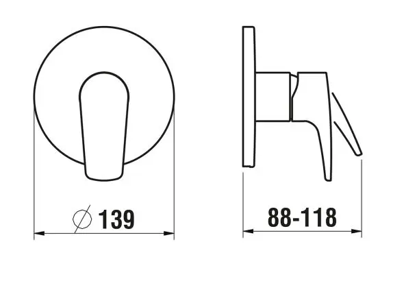 Laufen - Laurin - Zuhany csaptelep - HF500778428000 – 2. kép