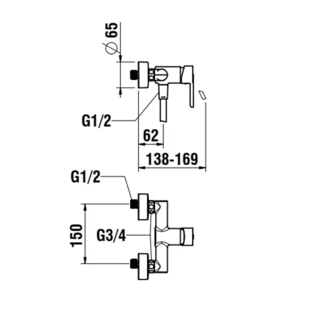 Laufen - Lua - Zuhany csaptelep - H3310810041311 – 2. kép