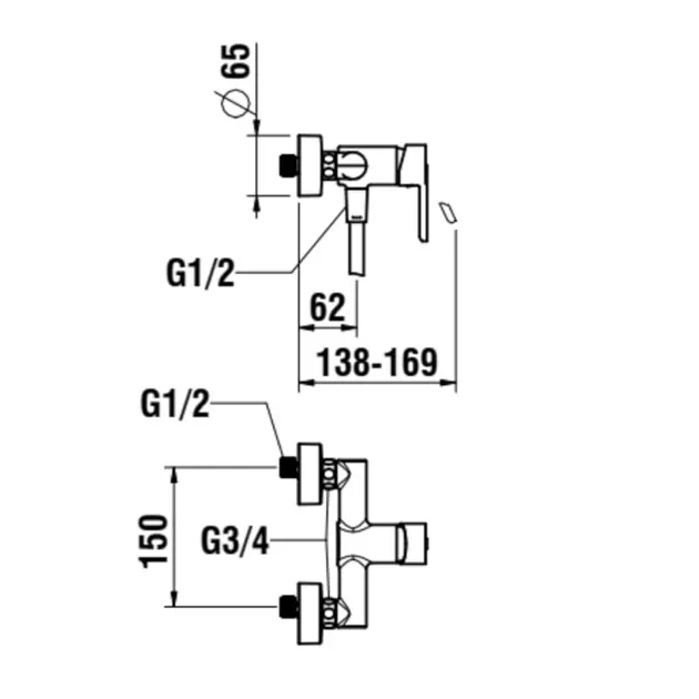 Laufen - Lua - Zuhany csaptelep - H3310810044001 – 2. kép