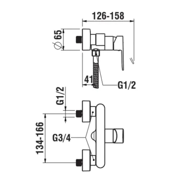 Laufen - Neja - Zuhany csaptelep - H3315170041311 – 2. kép