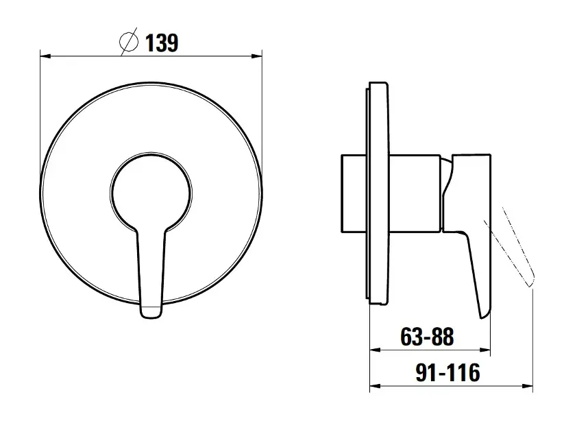Laufen - Pure - Zuhany csaptelep - HF901778100000 – 2. kép