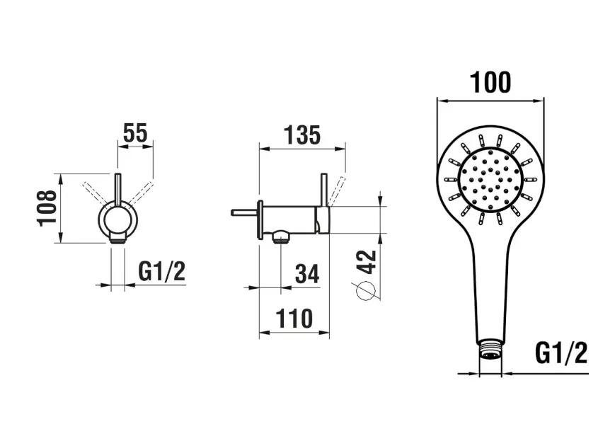 Laufen - Twinplus Slim - Zuhany csaptelep - HF505455100000 – 2. kép