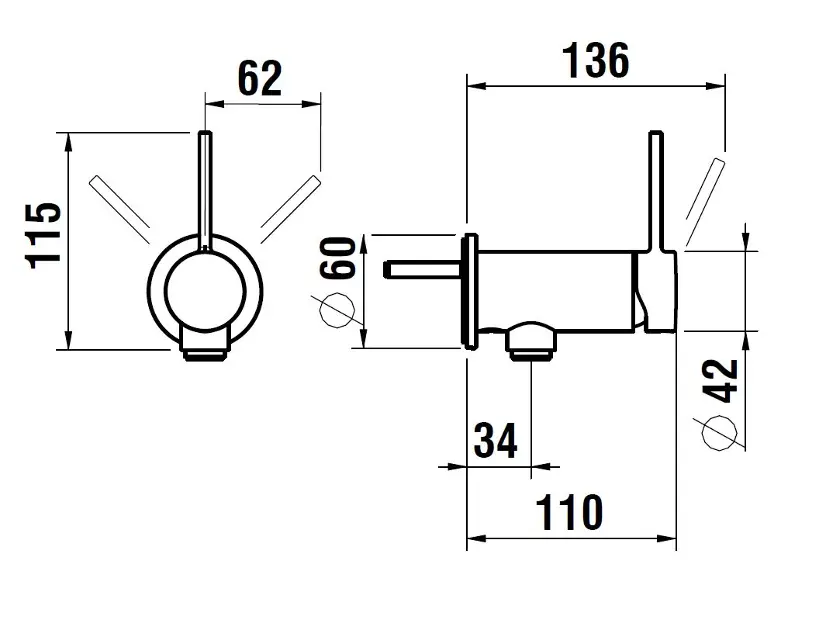 Laufen - Twinplus Slim - Zuhany csaptelep - HF505455100040 – 2. kép