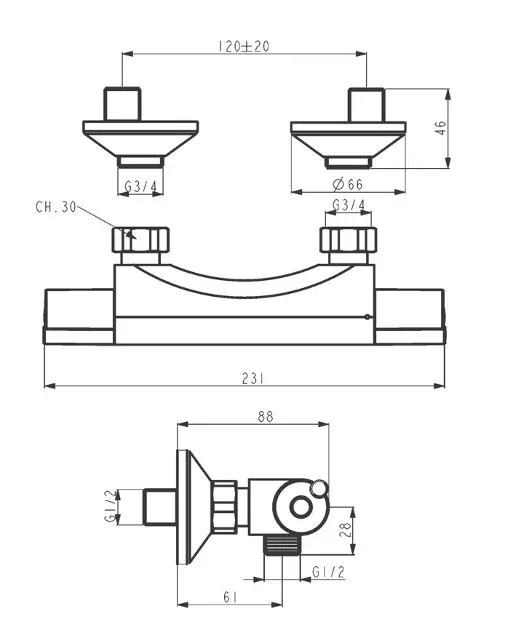 Novaservis - Aqualight - Zuhany csaptelep - 2564/1,0 – 2. kép