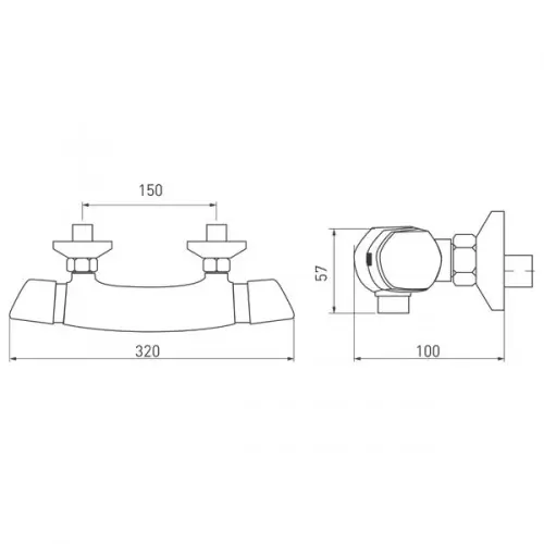Novaservis - Metalia 57 - Zuhany csaptelep - 57961/1,0 – 2. kép