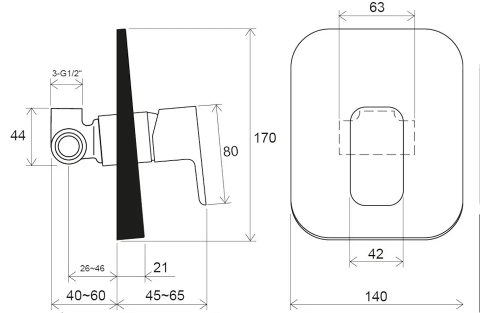 Ravak - 10° Free - Zuhany csaptelep - X070157 – 2. kép