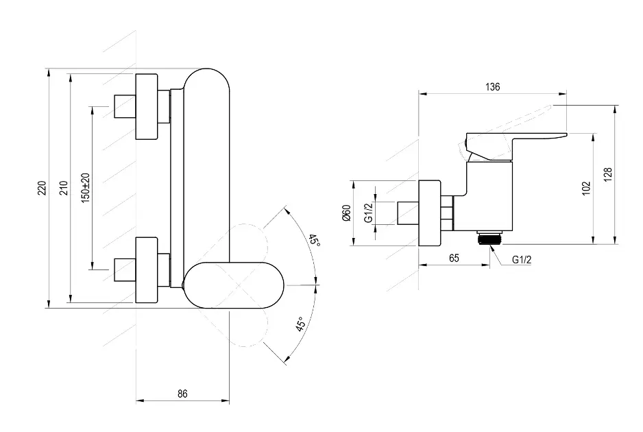 Ravak - Chrome II - Zuhany csaptelep - X07S122 – 2. kép