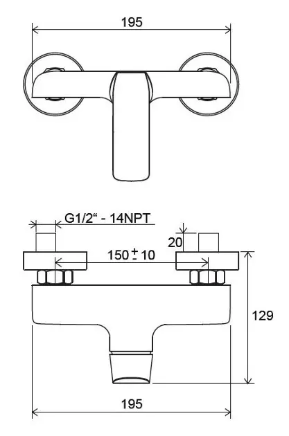Ravak - Flat - Zuhany csaptelep - X070121 – 2. kép