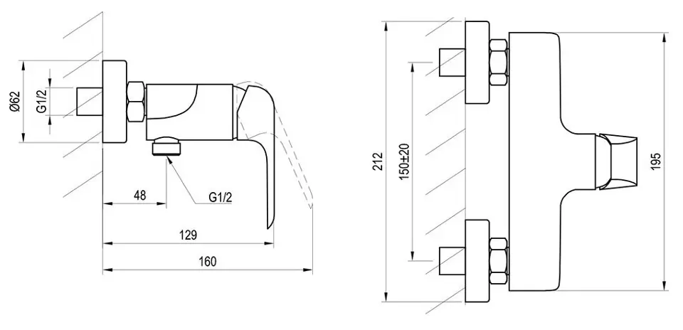 Ravak - Flat - Zuhany csaptelep - X070177 – 2. kép