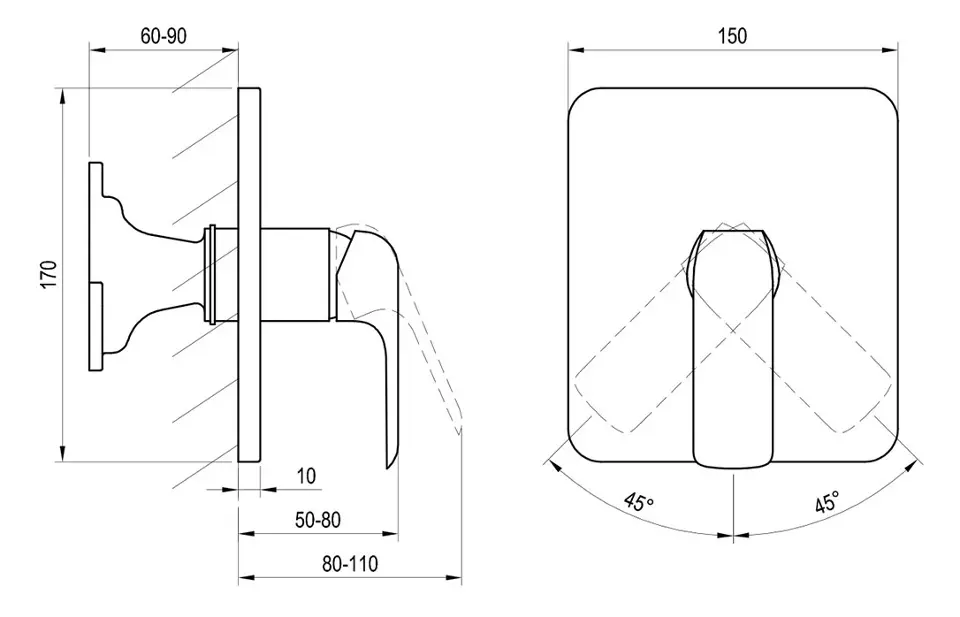 Ravak - Flat - Zuhany csaptelep - X070180 – 2. kép