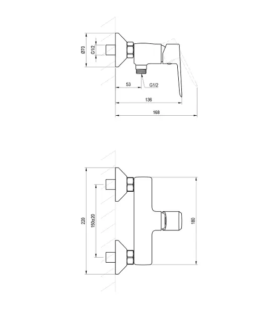 Ravak - Life - Zuhany csaptelep - X07S112 – 2. kép