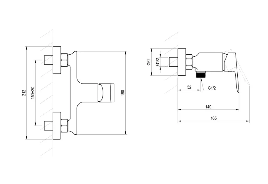Ravak - Plan - Zuhany csaptelep - X070509 – 2. kép