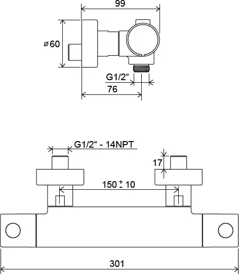 Ravak - Puri - Zuhany csaptelep - X070116 – 2. kép