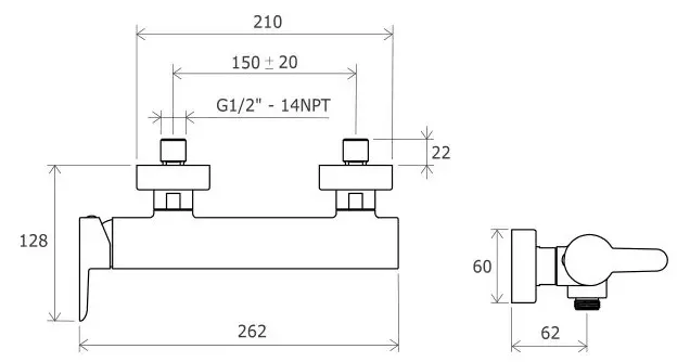 Ravak - Puri - Zuhany csaptelep - X070145 – 2. kép