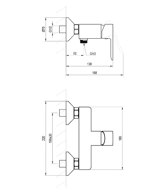 Ravak - Solar - Zuhany csaptelep - X07S108 – 2. kép