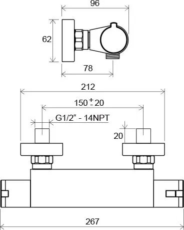 Ravak - Termo - Zuhany csaptelep - X070051 – 2. kép