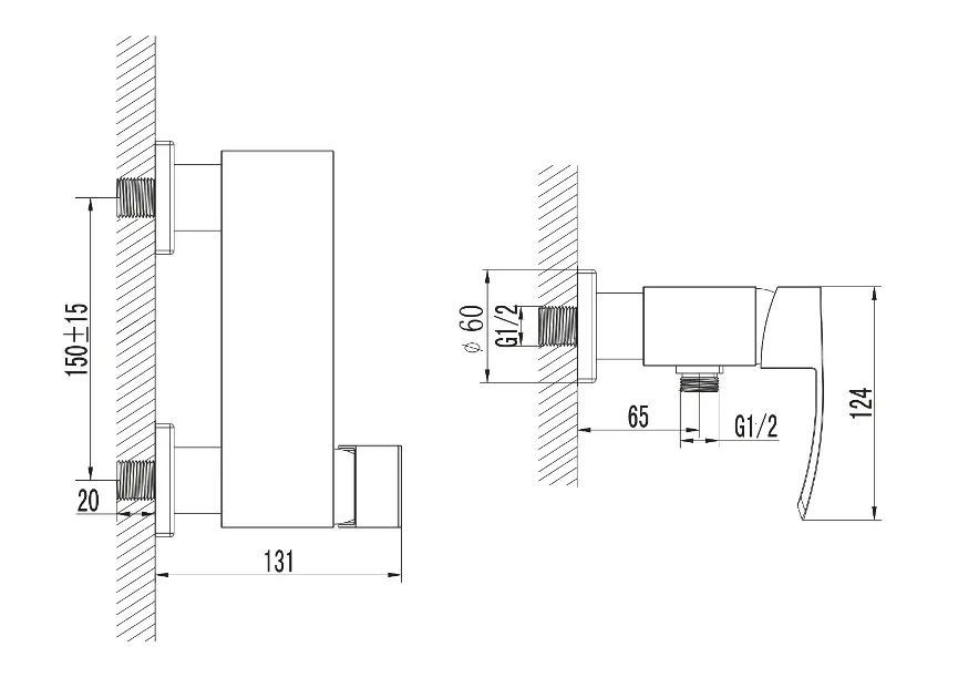 Sapho - Ginko - Zuhany csaptelep - 1101-11 – 2. kép