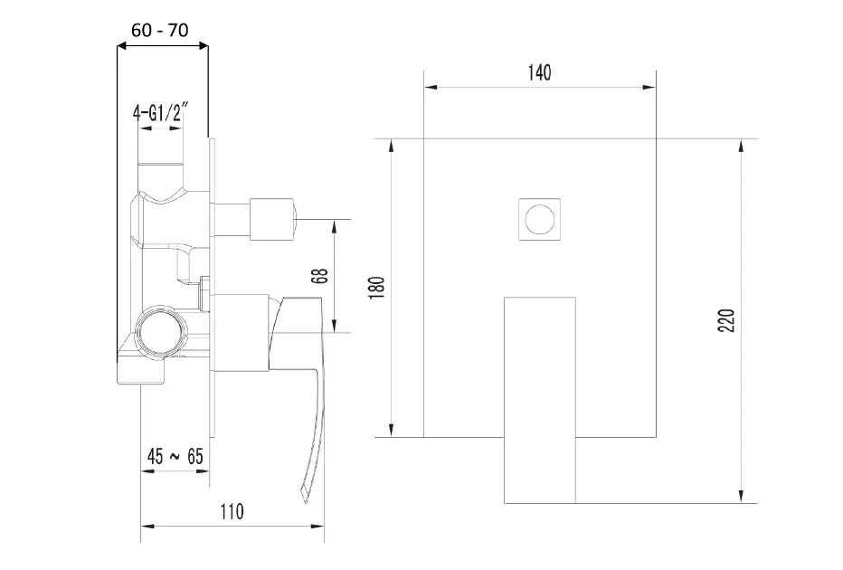 Sapho - Ginko - Zuhany csaptelep - 1101-42 – 2. kép
