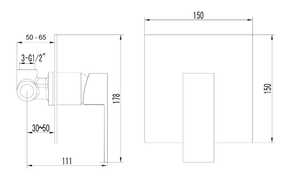 Sapho - Latus - Zuhany csaptelep - 1102-41 – 2. kép