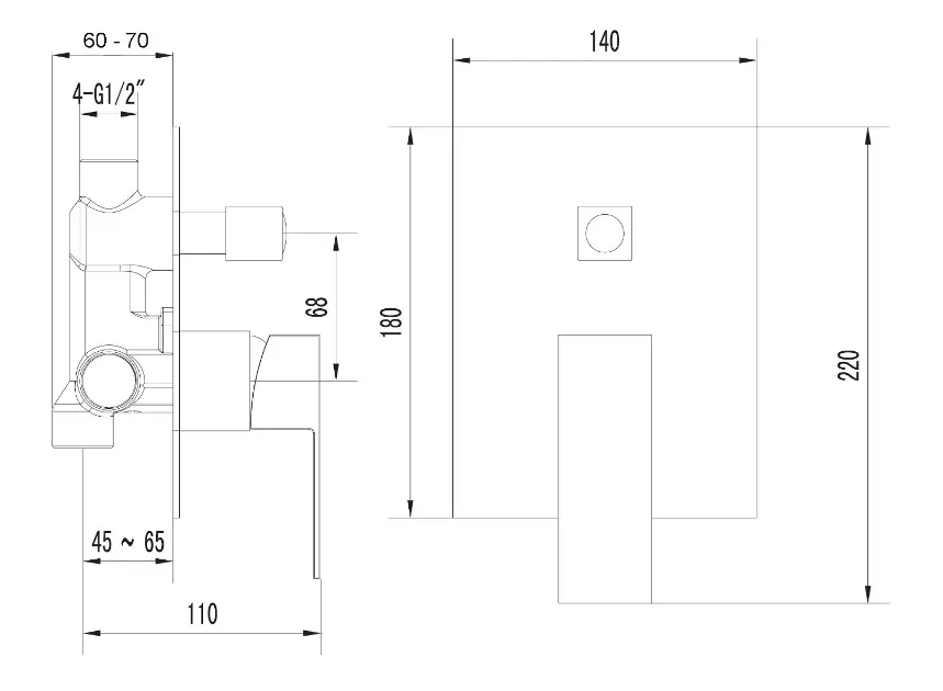 Sapho - Latus - Zuhany csaptelep - 1102-42 – 2. kép