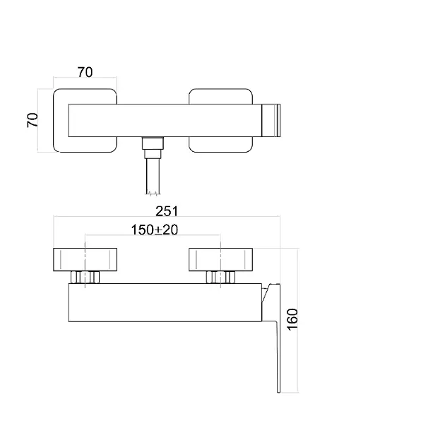 Sapho - Latus - Zuhany csaptelep - 1102-71B – 2. kép