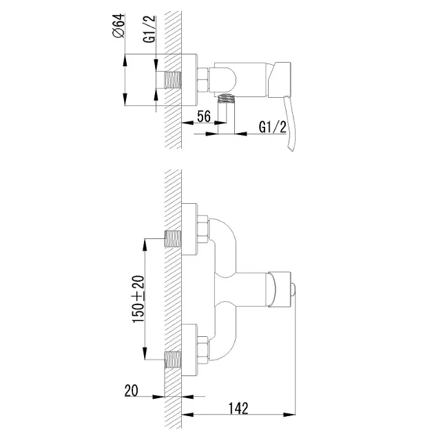 Sapho - Luka - Zuhany csaptelep - LK11 – 2. kép