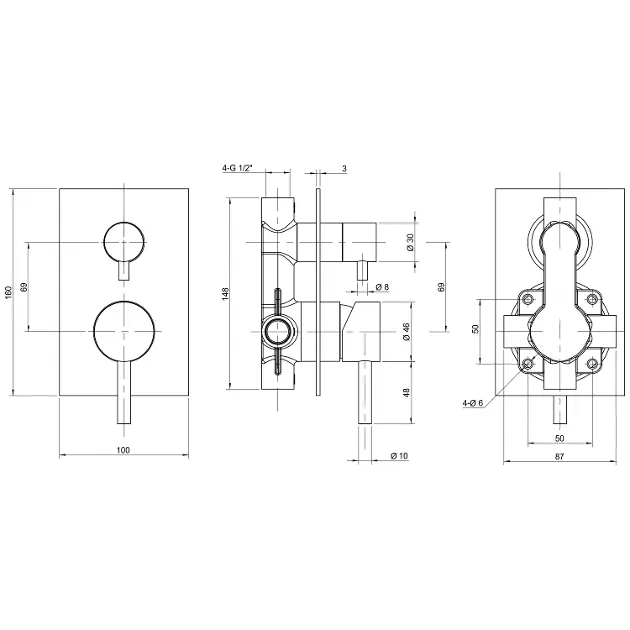 Sapho - Minimal - Zuhany csaptelep - MI042 – 2. kép