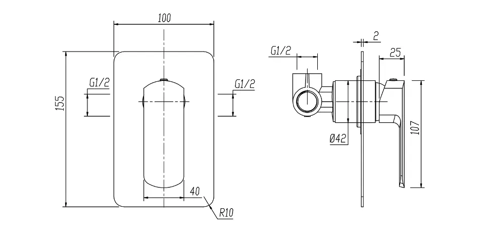 Sapho - Mixona - Zuhany csaptelep - MG041 – 2. kép