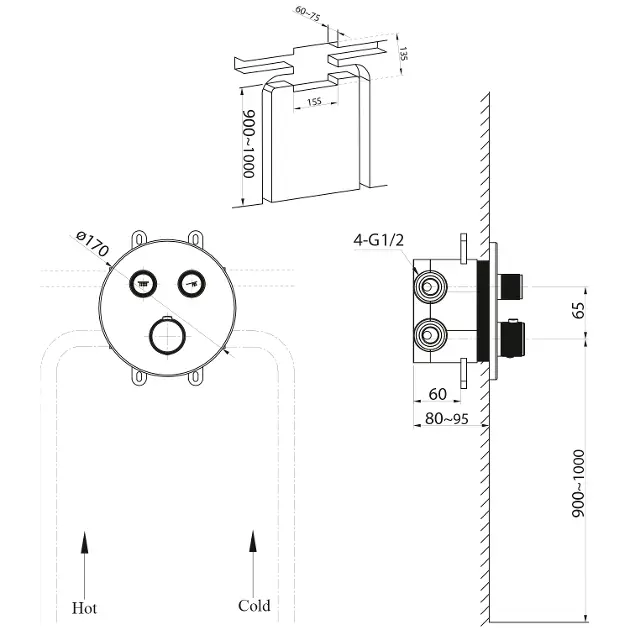 Sapho - Smart Select - Zuhany csaptelep - RP032 – 2. kép