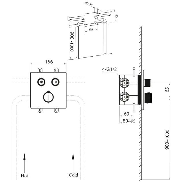 Sapho - Smart Select - Zuhany csaptelep - RP042B – 2. kép