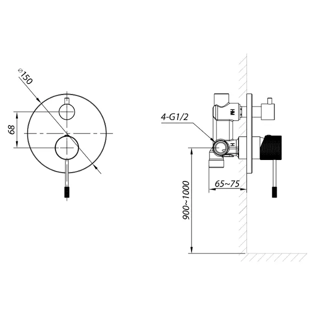Sapho - Solaris - Zuhany csaptelep - WD042B – 2. kép