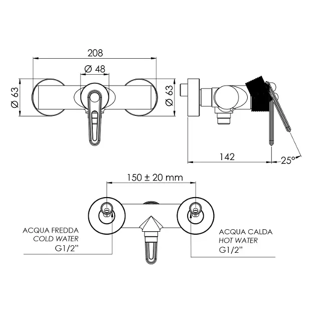 Sapho - Taps - Zuhany csaptelep - BB011 – 2. kép