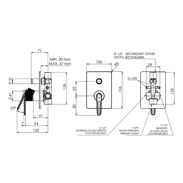 Sapho - Taps - Zuhany csaptelep - BB042/17 – 2. kép