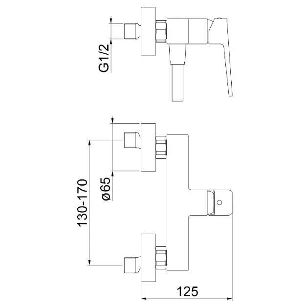 Sapho - Tursi - Zuhany csaptelep - TI011 – 2. kép