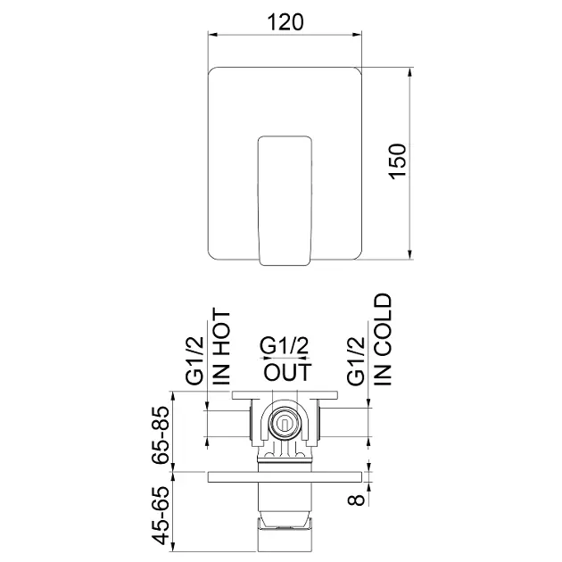 Sapho - Tursi - Zuhany csaptelep - TI041B – 2. kép