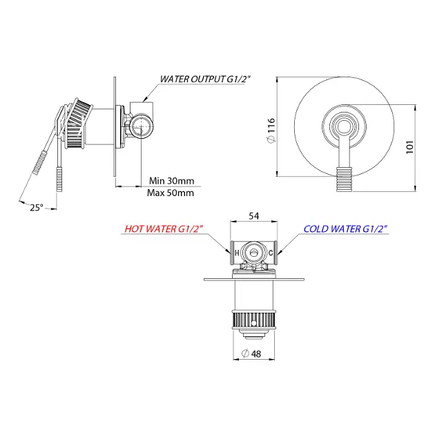 Sapho - Versi - Zuhany csaptelep - RV041/18 – 2. kép