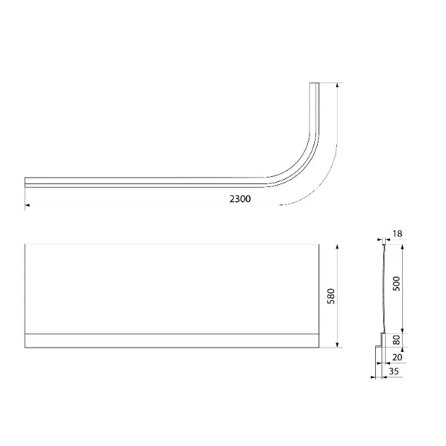 Polysan - Astra - Kád előlap - 33812 – 2. kép