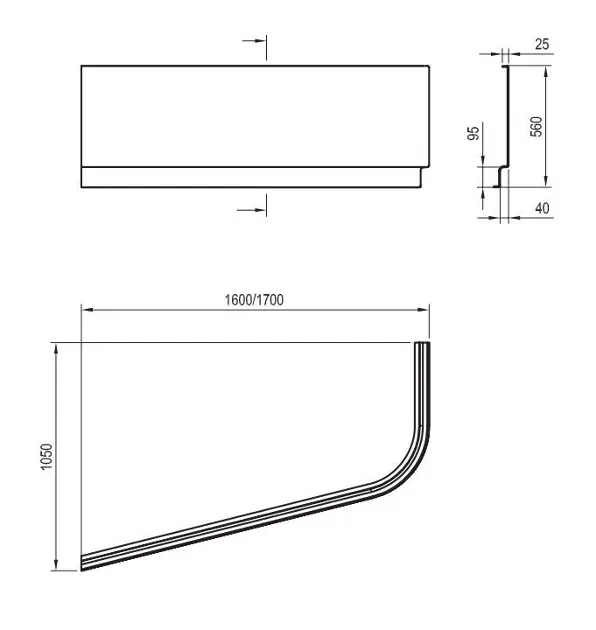 Ravak - Chrome - Kád előlap - CZA6100A00 – 2. kép