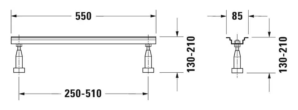 Duravit - Equipment and accessories - Kád lábak - 790105000000000 – 2. kép