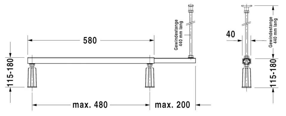 Duravit - Equipment and accessories - Kád lábak - 790128000000000 – 2. kép